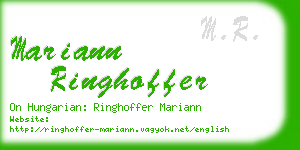 mariann ringhoffer business card